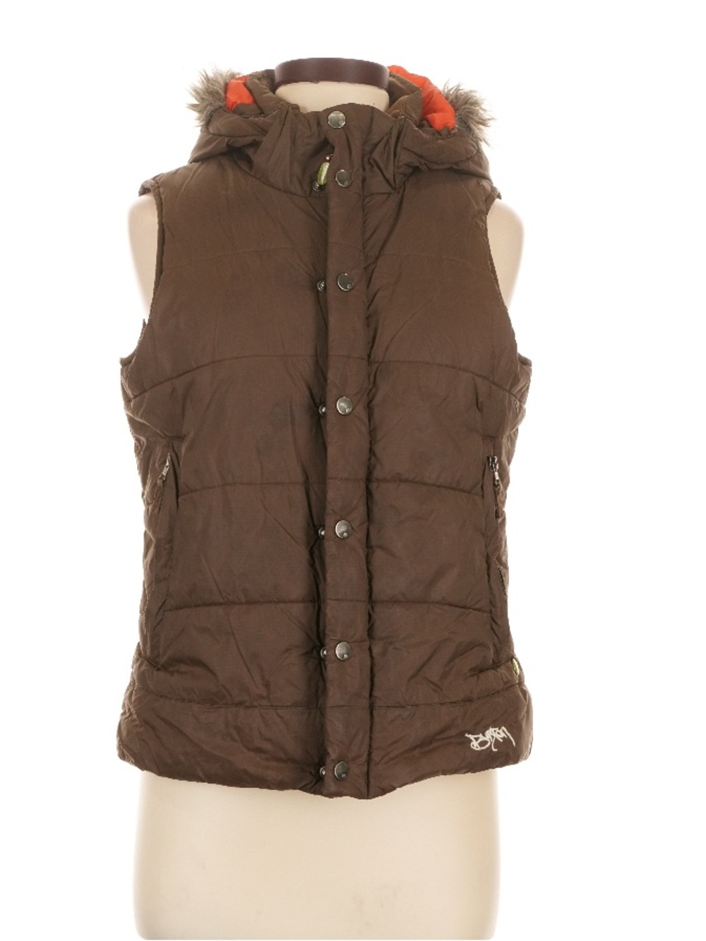 Burton Rancher Hooded Puffy Vest Brown Orange gorpcore Size M